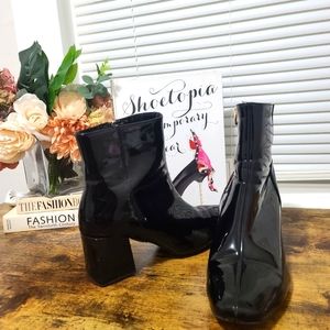 ASOS DESIGN Wide Fit Reed heeled black boots